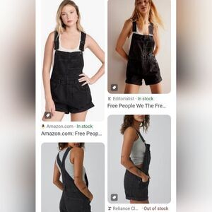 NO BOUNDERIES High Waist Washed Black Denim Adirondack Short Overalls